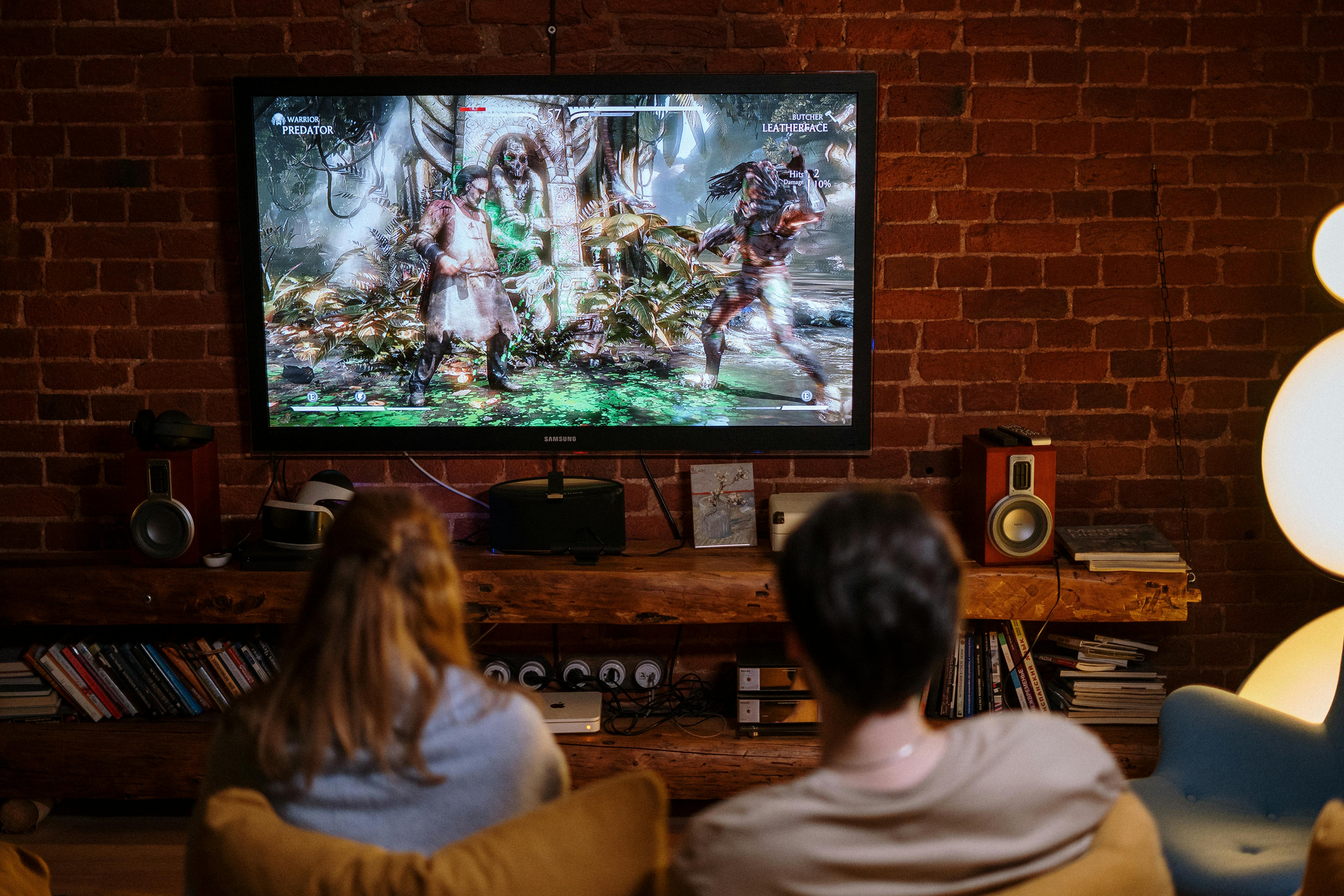 People playing Mortal Kombat.